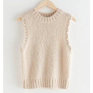 & OTHER STORIES Fuzzy Scallop Knit Vest Size S/M